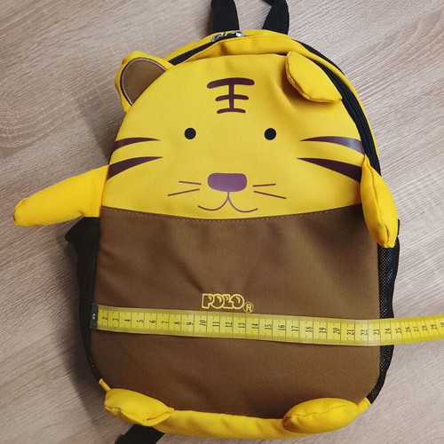 Children's tiger backpack used, Polo brown and yellow