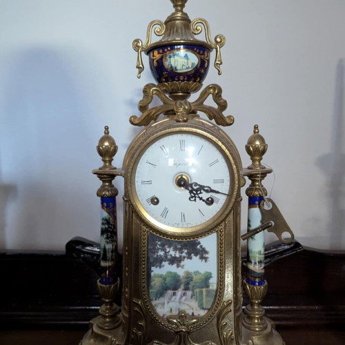 Imperial mantel clock set 3 pieces, like new, Franz Hermle mechanism