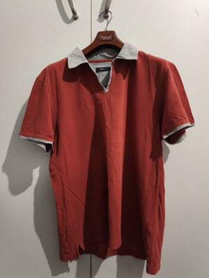 Zegna Sport Polo Shirt 3XL σαν καινούργιο, γκρι και κόκκινο βαμβακερό
