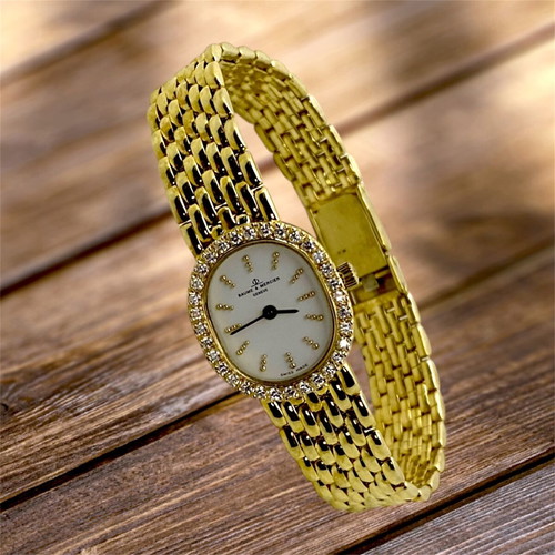 Baume Mercier ρολόι κοσμήμα ολόχρυσο 14 καράτια σαν καινούργιο με μπριγιάν