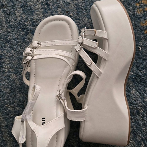 Stephan women's platform sandals size 41 new white with 9 cm heel