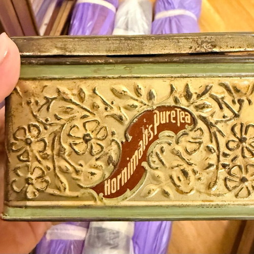 Horniman’s Pure Tea metal tea tin used, vintage