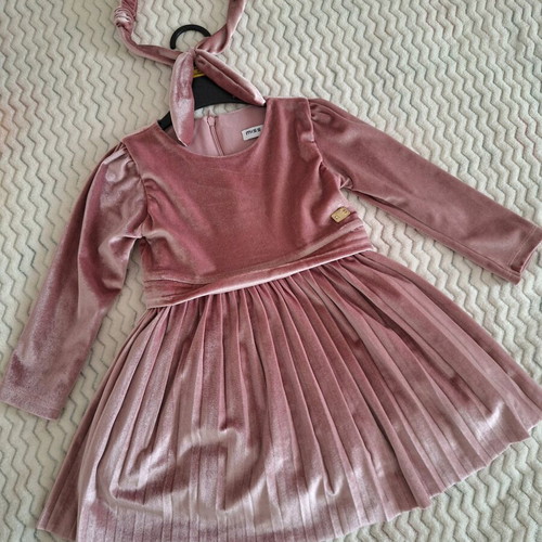 Miss Ebita velvet baby dress for 2 years like new with hairband