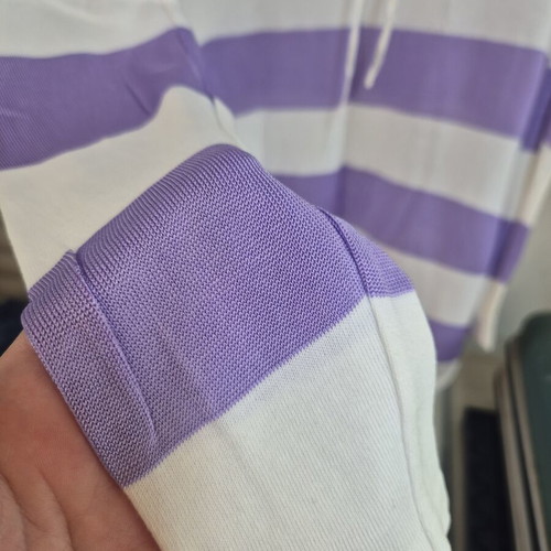 Knitted top like new, size L, white and purple