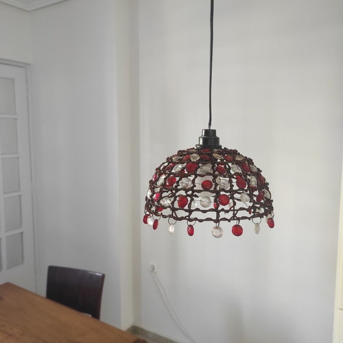 Atmospheric lamp with beads, 21.5 cm diameter