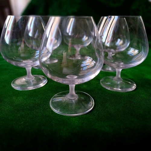 Cognac glasses like new, set of 6 with matte detail