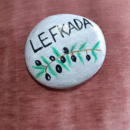 Painted stone new, handmade with acrylics