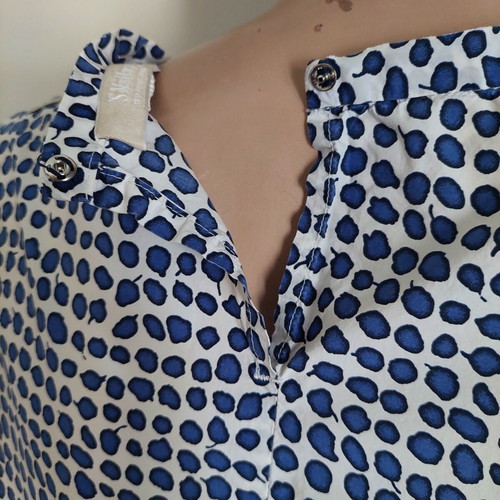 Max Mara sleeveless top blue and white XL