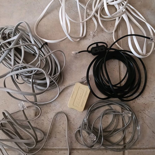 Telephone cables and DSL splitter used, pack of 5 pieces