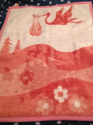 Baby blanket new in pink shades Greek made