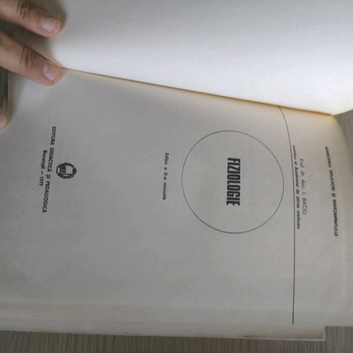 Fiziologie by I. Baciu 1977 used, Romanian academic book