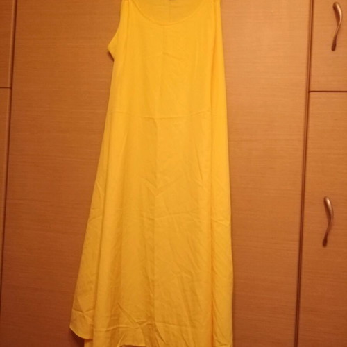 Dress long yellow like new, summer with chain pattern