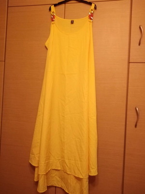 Φουστάνι μακρύ κίτρινο σαν καινούργιο, καλοκαιρινό με σχέδιο αλυσίδα