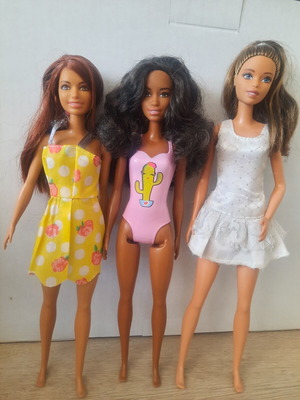 Лот кукли Барби 3 употребявани Mattel Asha Kim Beach Fashionistas