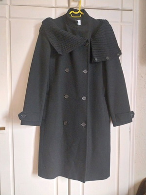 Paola Frani wool coat 65% like new, black, size L