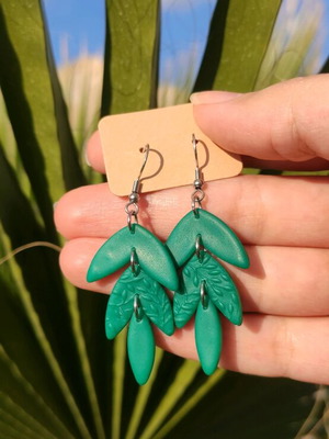 Handmade earrings new from polymer clay and steel