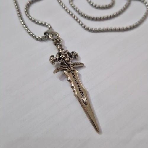 Men's pendant in modern design new, silver