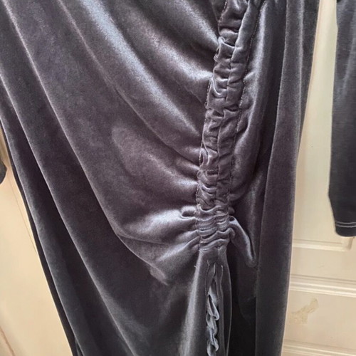 Velveteen gray maxi dress like new, ideal for evening occasions with slit