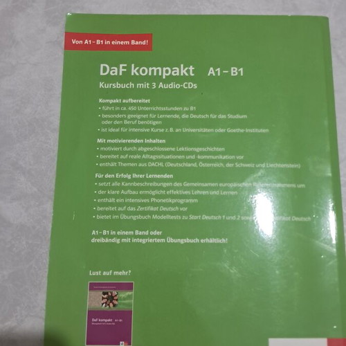 DaF kompakt A1-B1 German language book with 3 audio CDs new