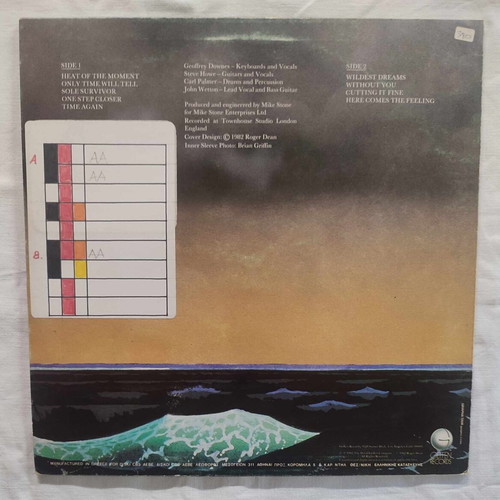 Asia vinyl record used, rock, 1982