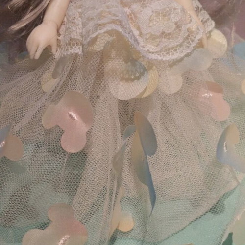 B.J.D Doll keychain with gray silver hair like new