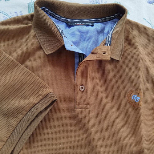 Canadian Country men's polo shirt, tobacco color, 3XL