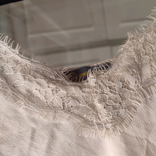 OWTWO Silk-Look Camisole Top brand new with tags, lace detail, beige