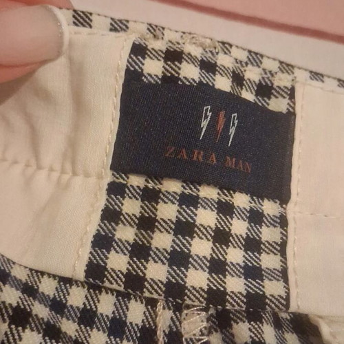 Zara Man Checked Pants size 42 new, black and white