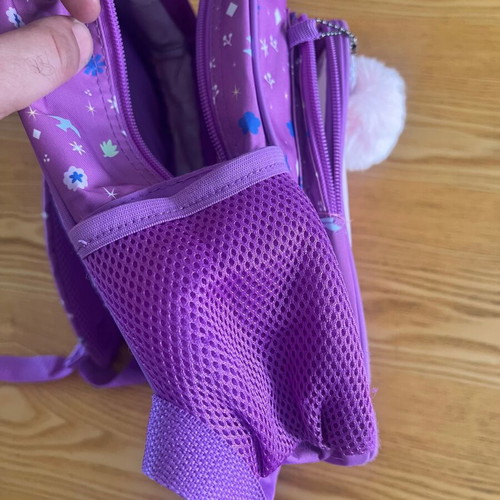 Disney Frozen backpack used with fur keychain, purple multicolor