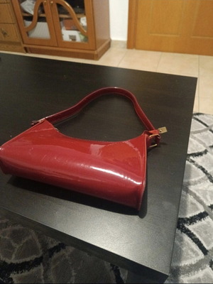 Red shoulder bag used, suitable for evening walk