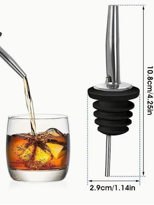 Pour spout for liquor bottles new stainless steel and rubber