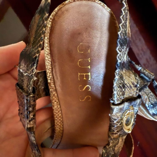 Guess sandals size 37 like new, brown with wooden heels