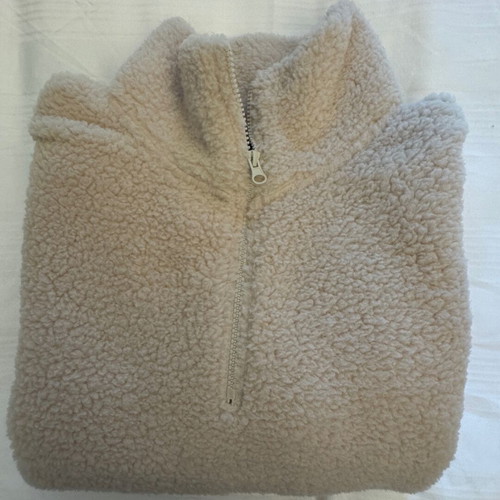 Primark women's fleece sweater used, white beige, size S