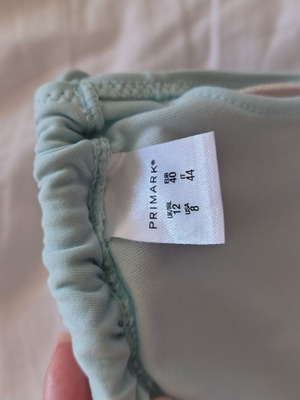 Primark women's bikini top size 40 like new, blue with white lace