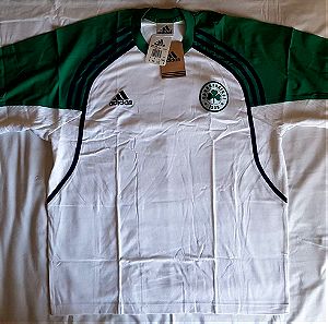 Φανέλα ποδοσφαίρου προπόνησης Παναθηναϊκός 2001 - 2002, Adidas, άσπρη, μέγεθος Large