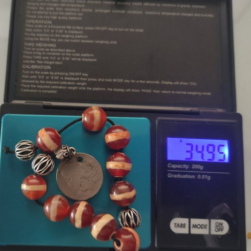 Worry beads monoloi from natural banded agate, new