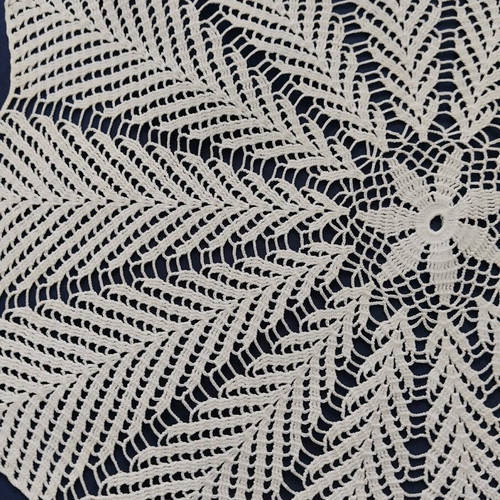 Handmade crocheted round tablecloth like new, white 56x56 cm