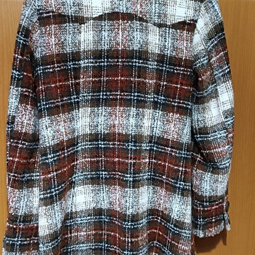 Pink Woman plaid women's coat like new, mid-length