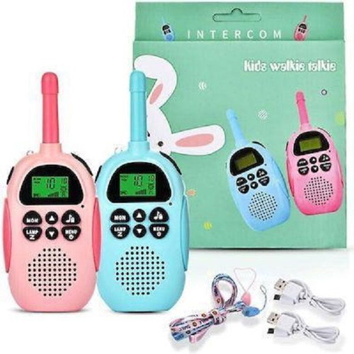 Set of 2 Kids Walkie Talkie DJ100 turquoise and pink, new
