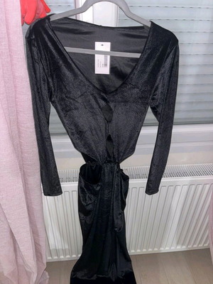 Velvet long dress Judah Club new, black with slit