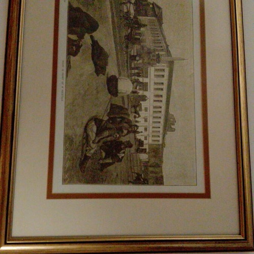 Painting Scene in Front of a Fountain Thessaloniki 1888 like new