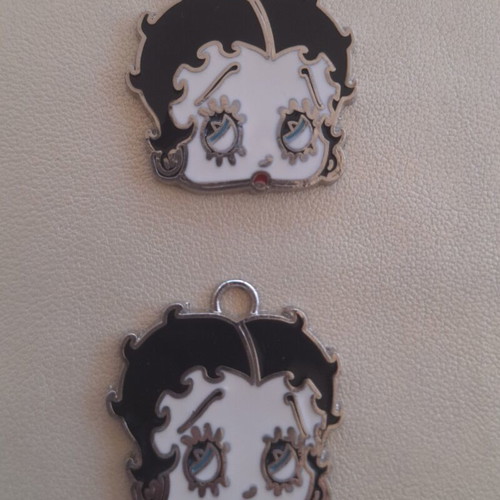 Betty Boop pendant charms, set of 2