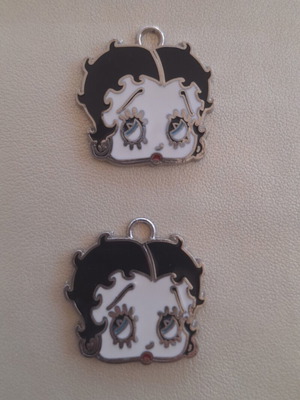 Betty Boop pendant charms, set of 2