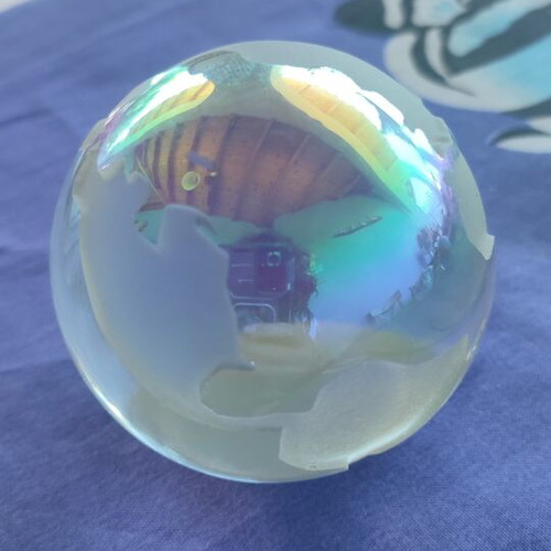 Crystal Sphere Globe with World Map Pattern