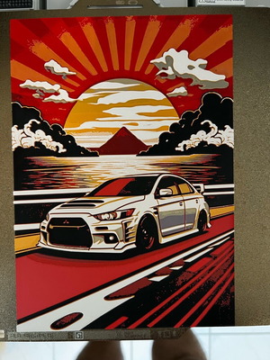 3D Изображение Mitsubishi Evo 9 Hueforge Ново