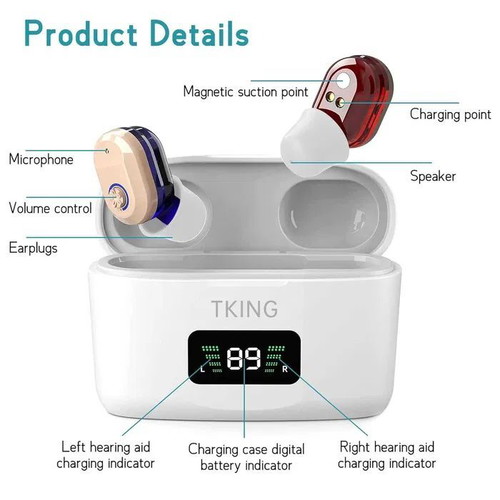 Tking Hearing Amplifiers with LED Display and Charging Case new