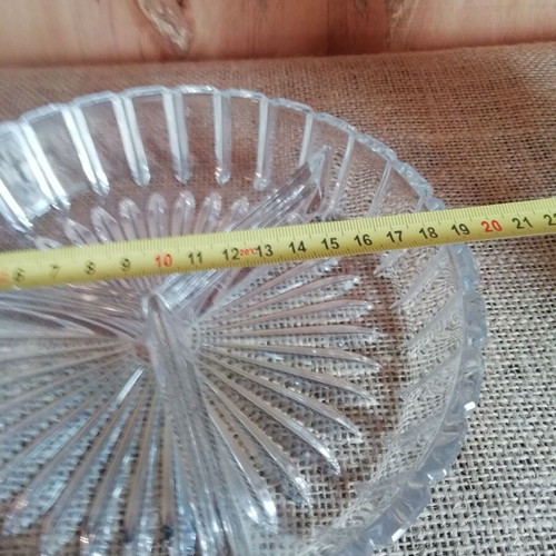 Crystal tray for nuts vintage genuine carved like new