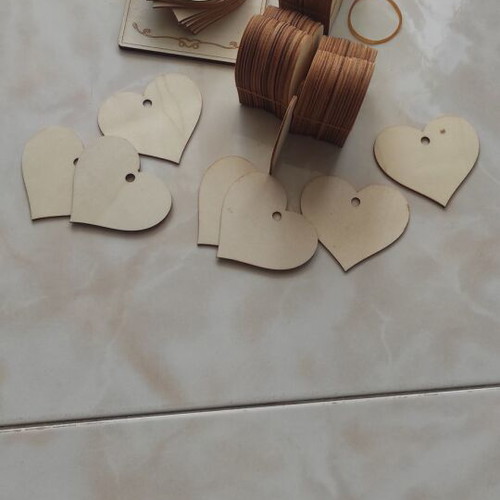 Wooden hearts for wishes new, pack of 80 pieces