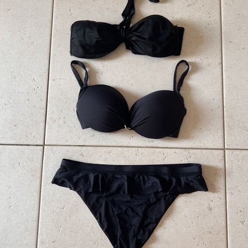 Mix & Match Bikini Set 3 Pieces Like New, Black, Size M