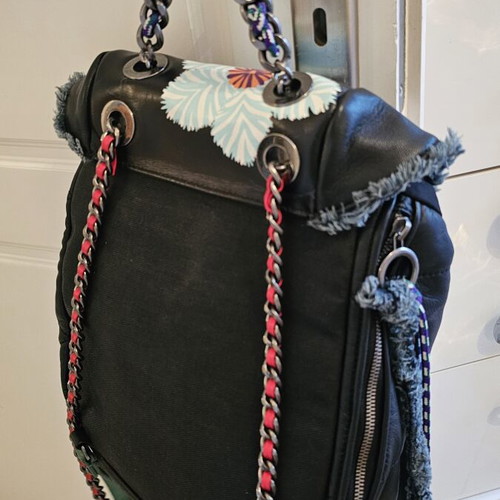 Diesel backpack used, black and multicolor